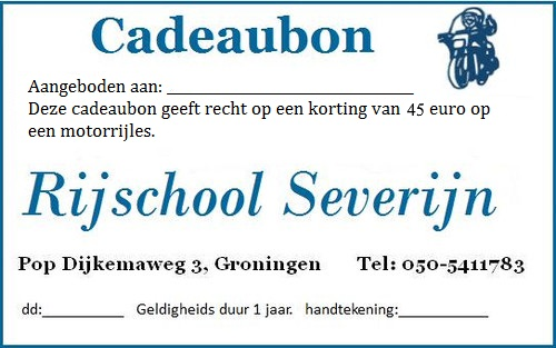 Cadeaubon Rijschool Severijn